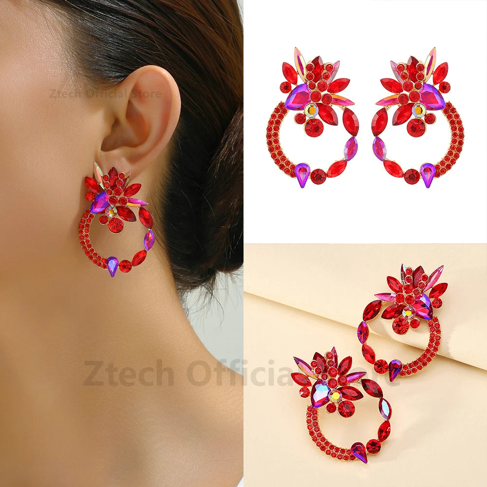 Luxury Floral Crystal Earrings