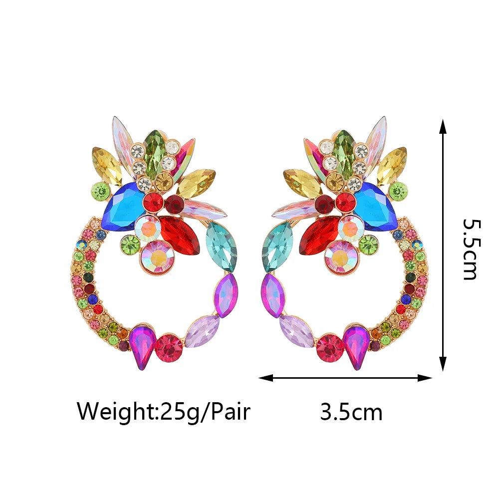 Luxury Floral Crystal Earrings