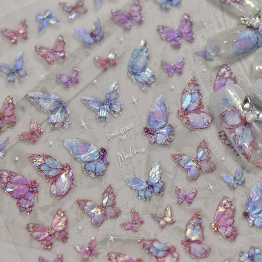 Iridescent Butterfly Nail Stickers