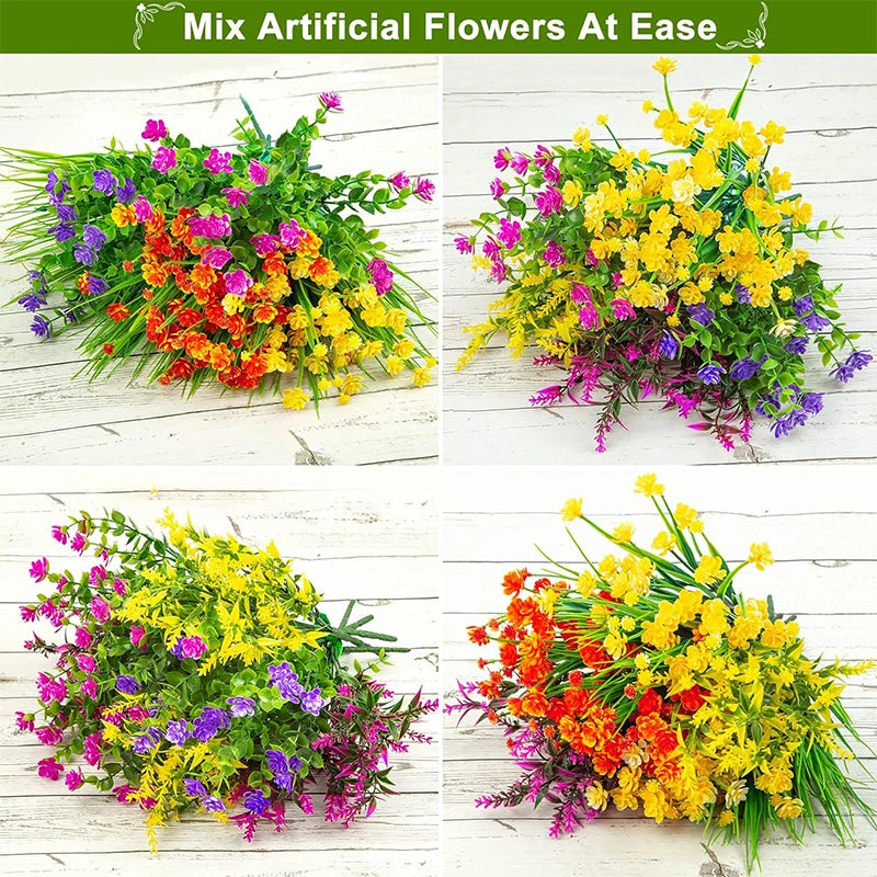 16 Bundles Artificial Wildflowers