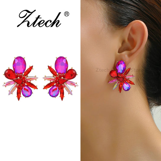 Colorful Crystal Statement Earrings