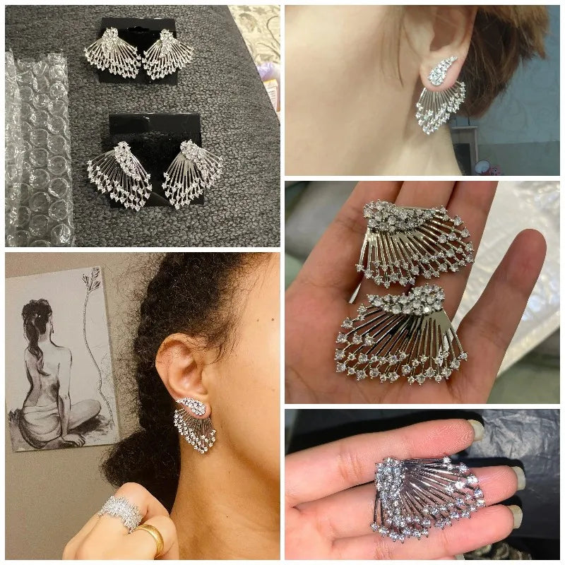 Crystal Wing Shaped Earrings