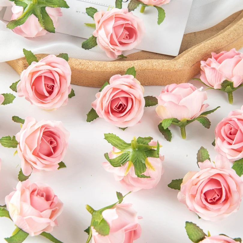 10Pcs Silk Artificial Rose Heads