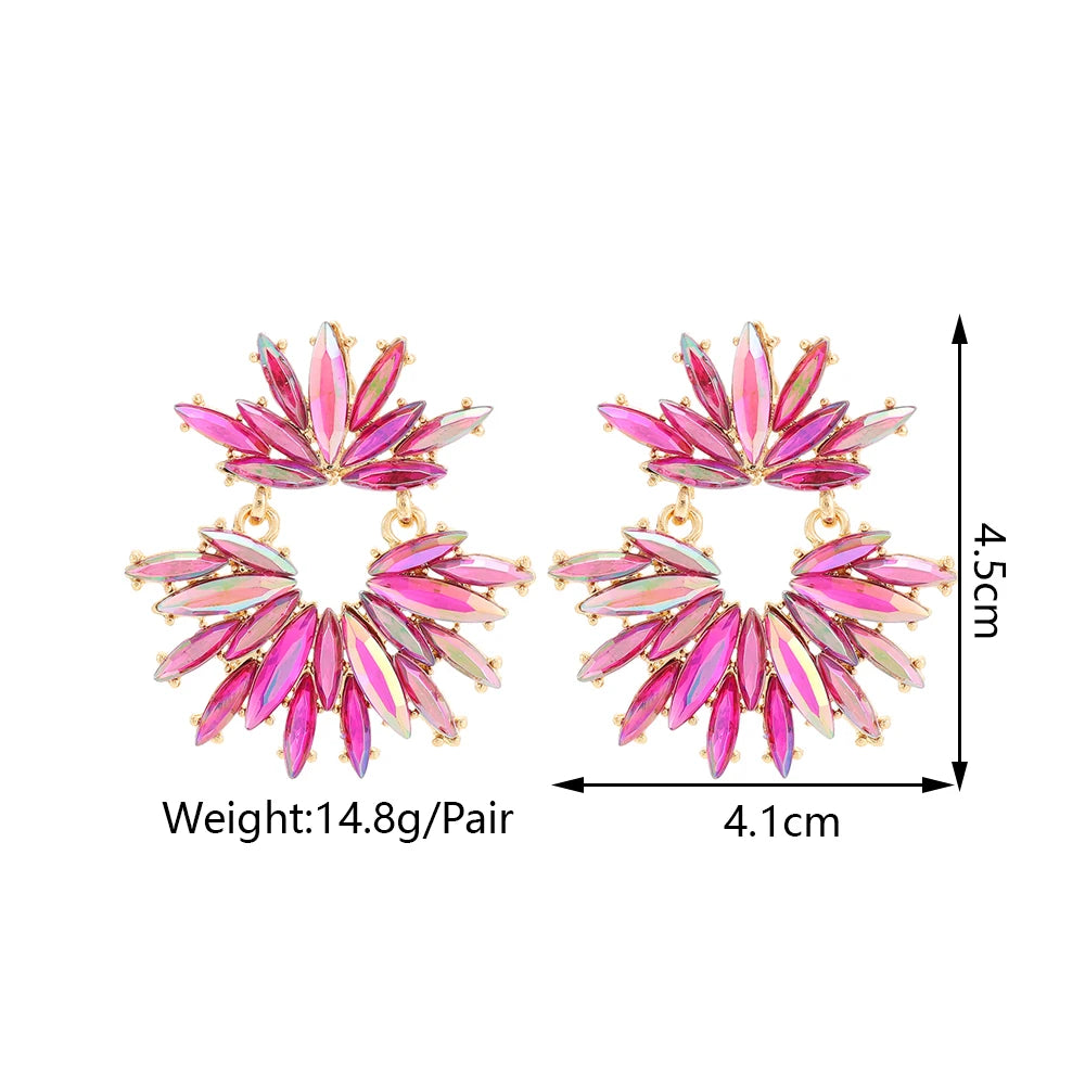 Luxury Geometric Rhinestone Earrings