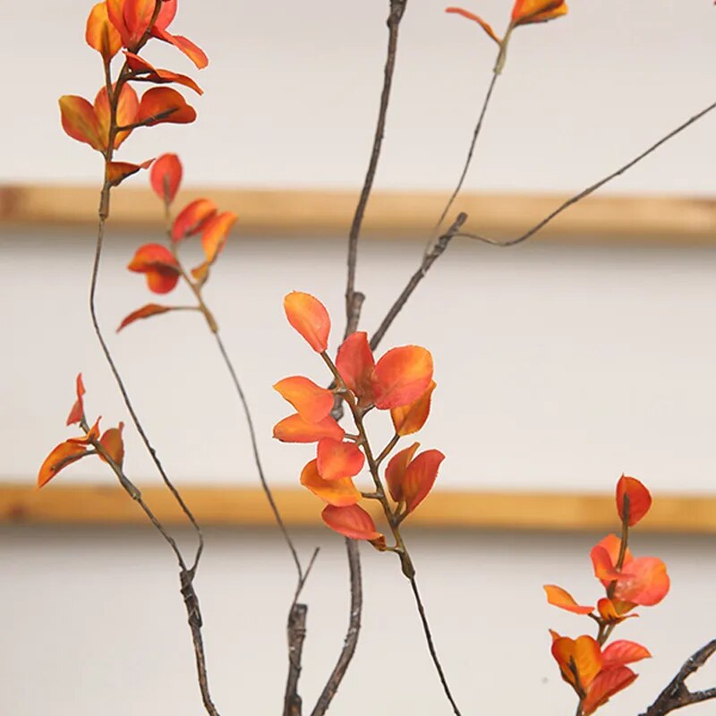 Artificial Red Autumn Leaves Branch