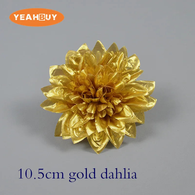 50Pcs Beautiful Gold or Silver Silk Flower Heads