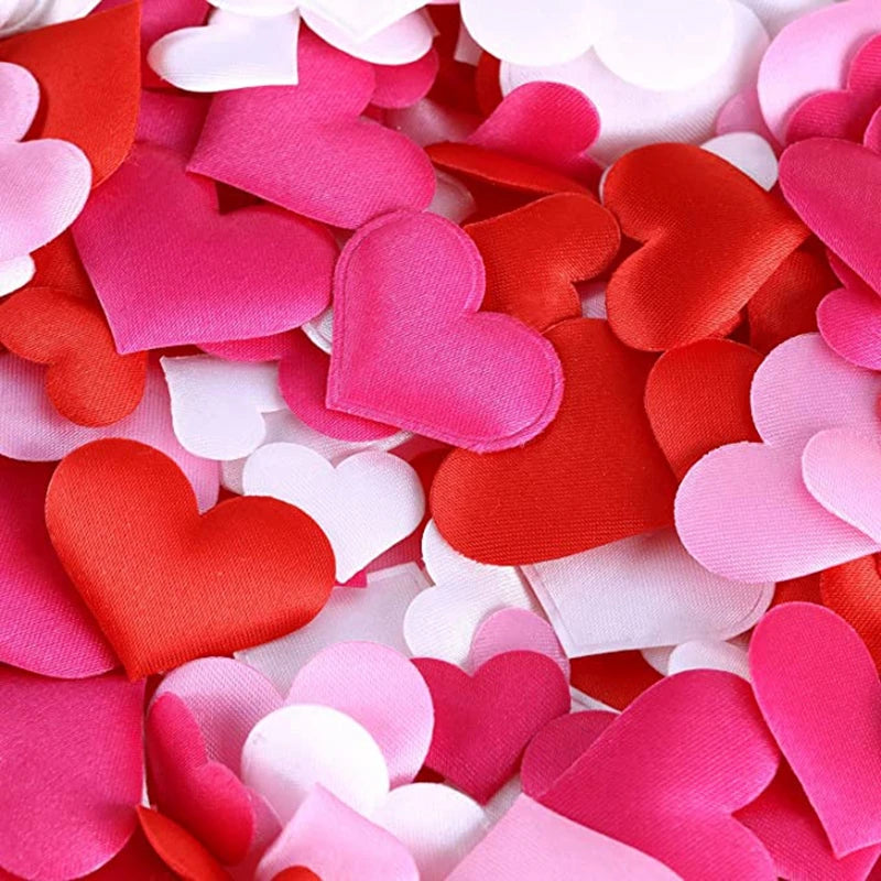 100PCs Cute 3D Silk Heart Shaped Confetti Petals