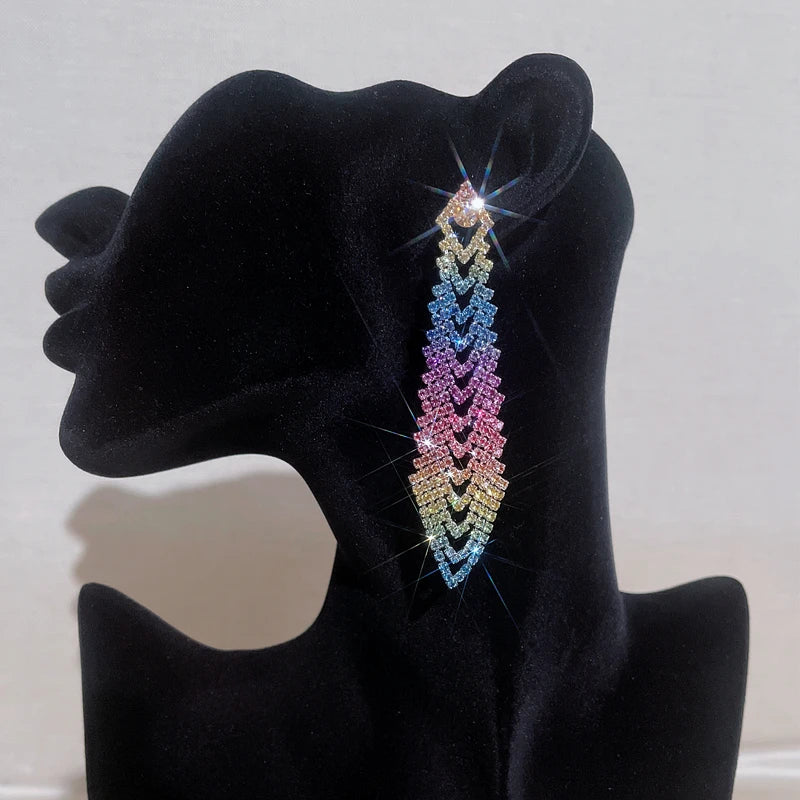 Luxury Rhinestone Tassel Earrings