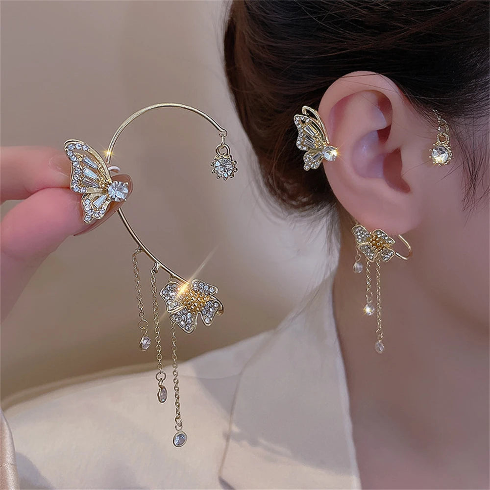 Fairycore Zircon Butterfly Ear Cuff