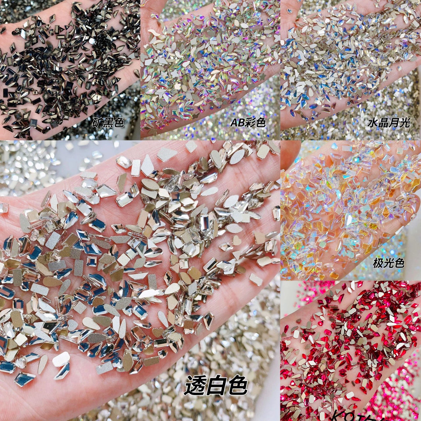 100pcs Mini Crystal Nail Art Rhinestones Mix