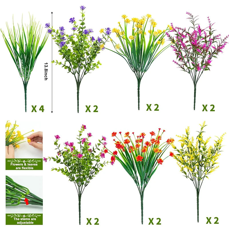 16 Bundles Artificial Wildflowers