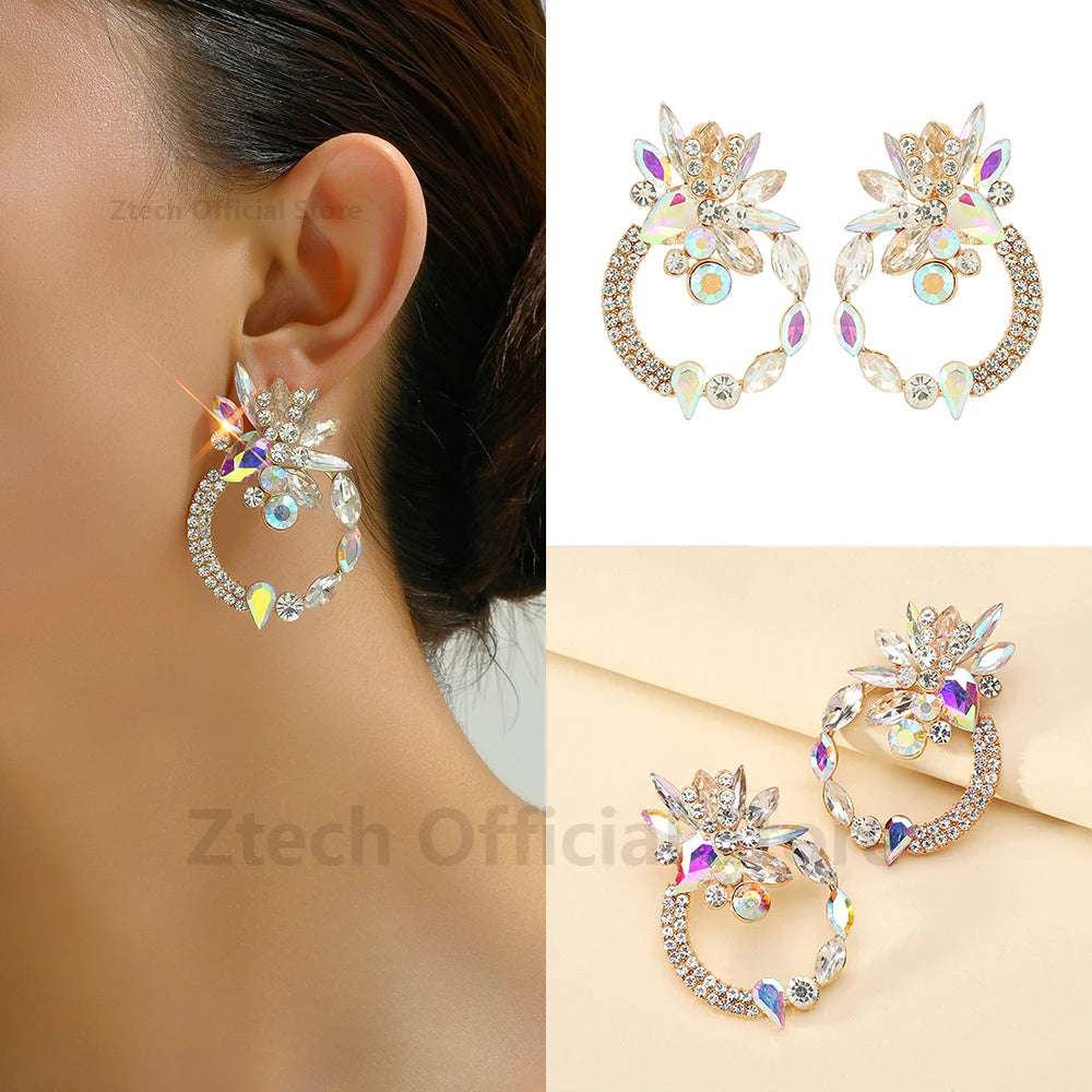 Luxury Floral Crystal Earrings