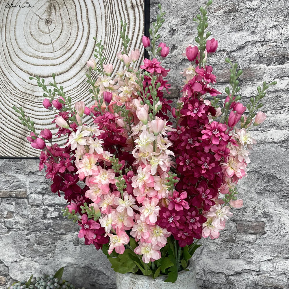 Long Larkspur Delphinium Fake Flowers Branch