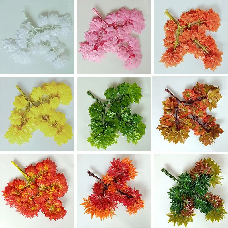 12pcs Vibrant Artificial Leaf Bundles