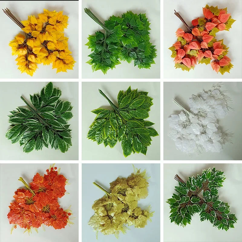 12pcs Vibrant Artificial Leaf Bundles