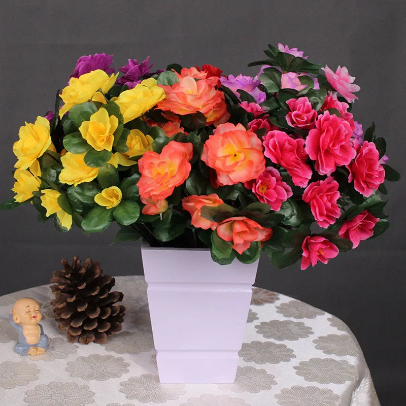 21 Head Artificial Silk Azalea Flower Bouquet