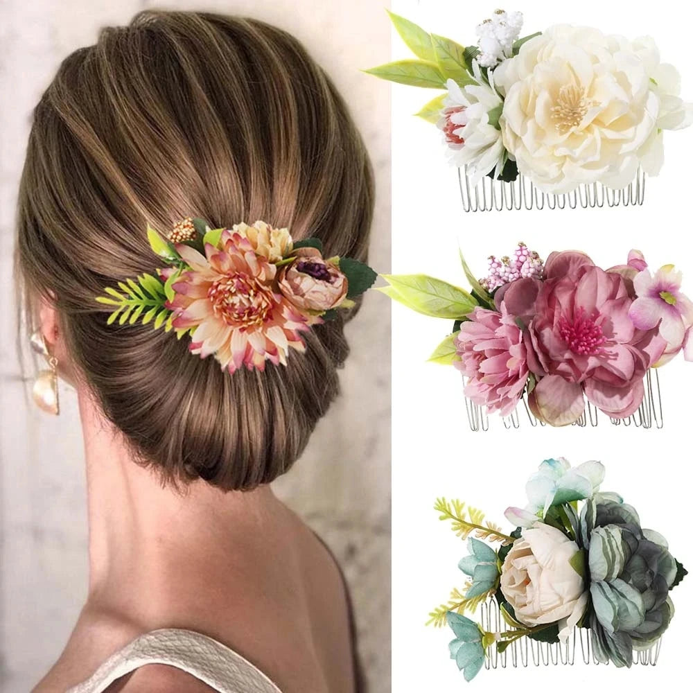 Bridal Flower Hair Comb