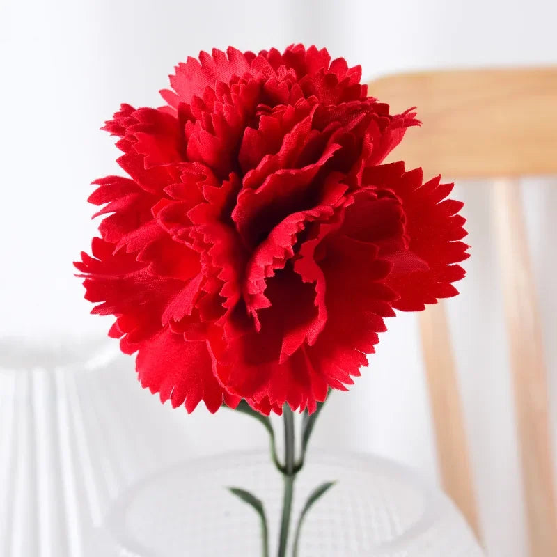 10PCS Red Artificial Carnations Bouquet