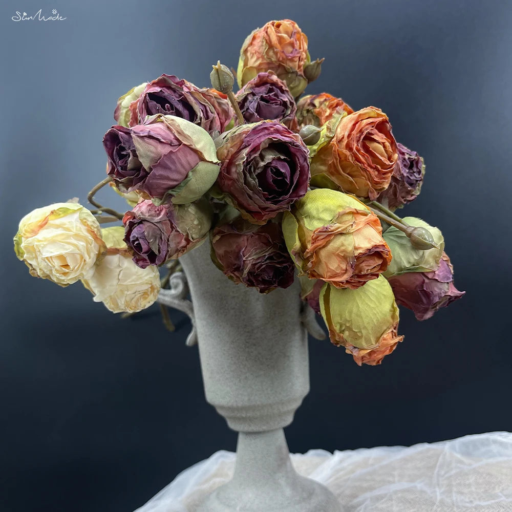 Luxurious Vintage Dried Silk Roses