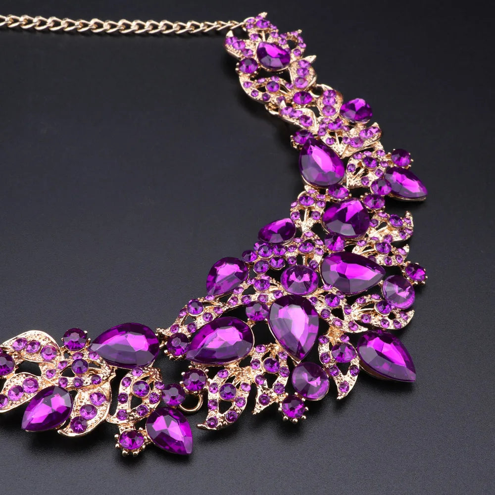 High Fashion Crystal Statement Necklace Set