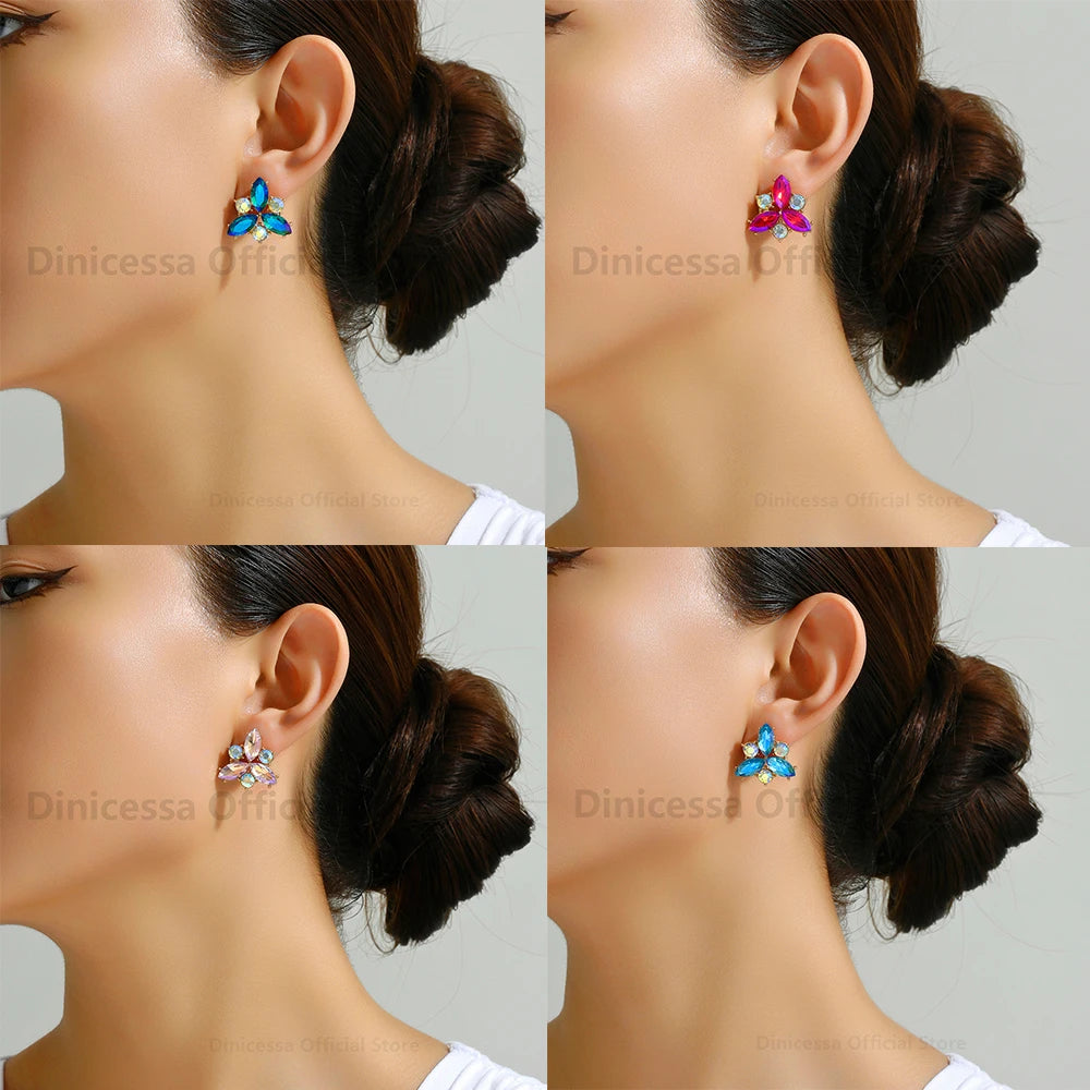 Elegant Shiny Glass Crystal Earrings