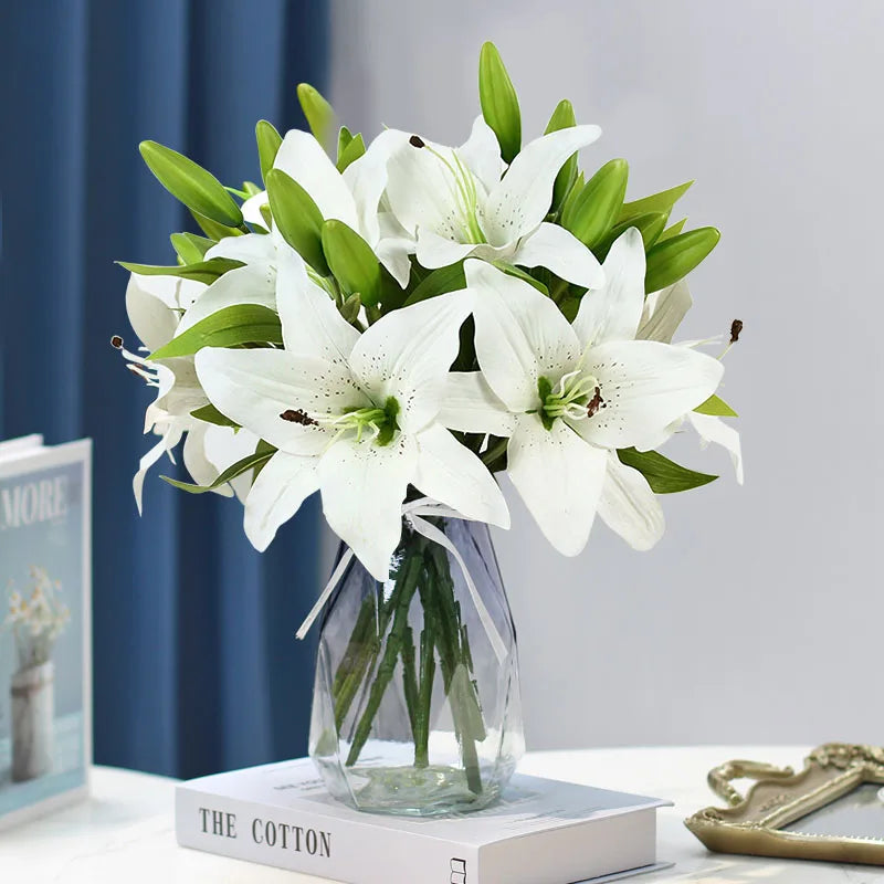 5Pcs Artificial Lily Flowers