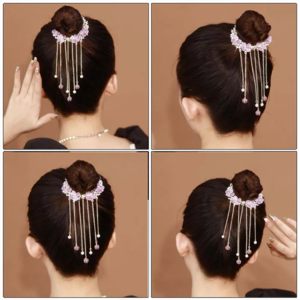 Pretty Rhinestone Tassel Hair Claw