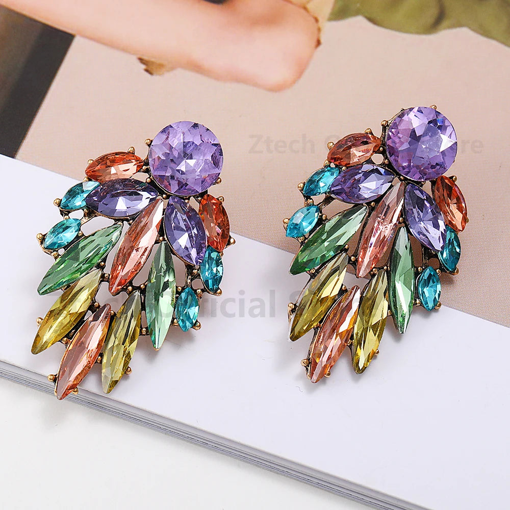 Luxury Rhinestone Stud Earrings