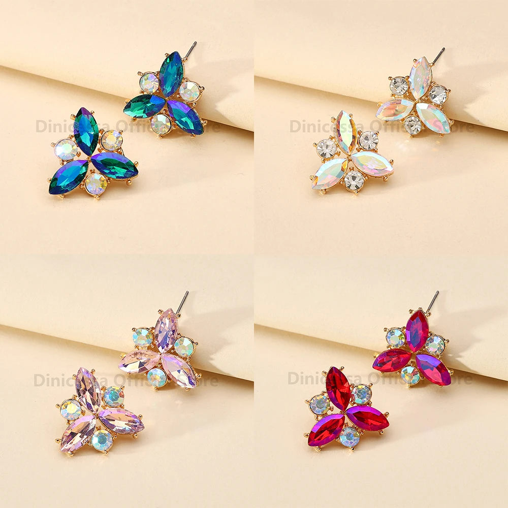 Elegant Shiny Glass Crystal Earrings