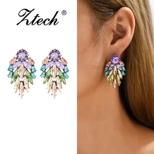 Luxury Rhinestone Stud Earrings