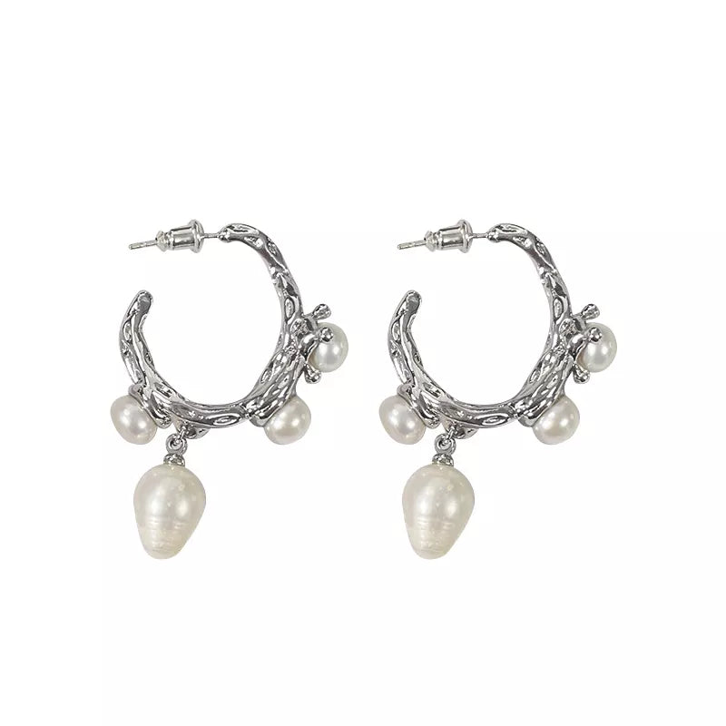 Vintage Baroque Fresh Water Pearl Earrings