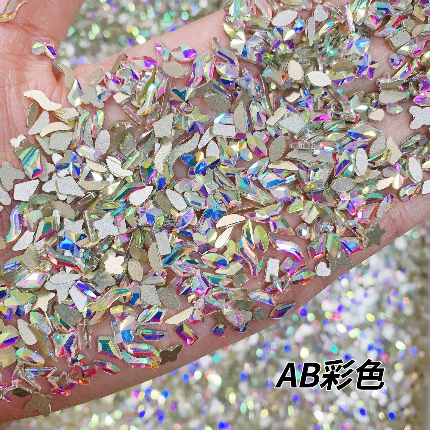 100pcs Mini Crystal Nail Art Rhinestones Mix