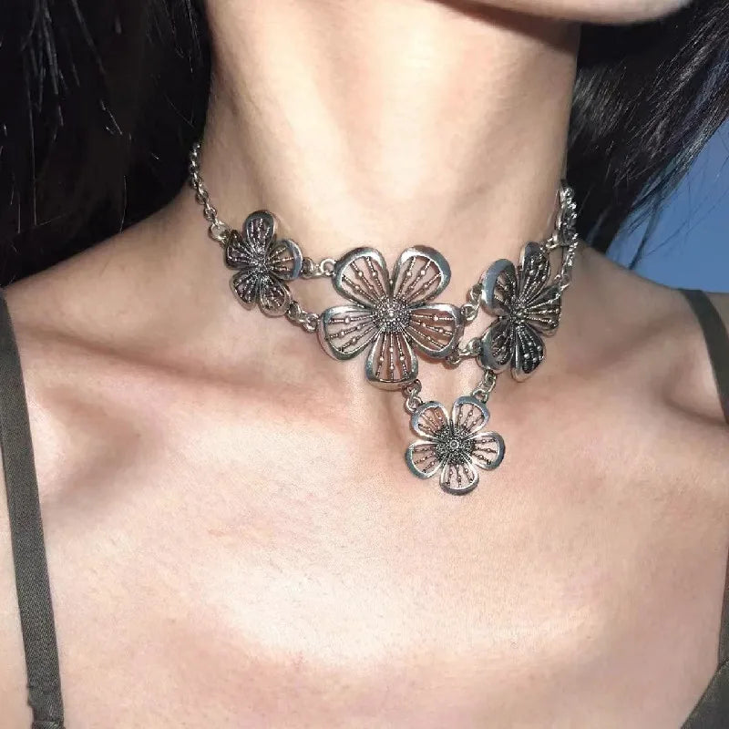 Bohemian Flowers Fairycore Metal Choker