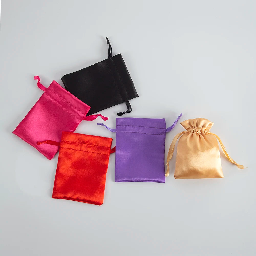 10pcs Bulk Satin Silk Drawstring Gift Pouches