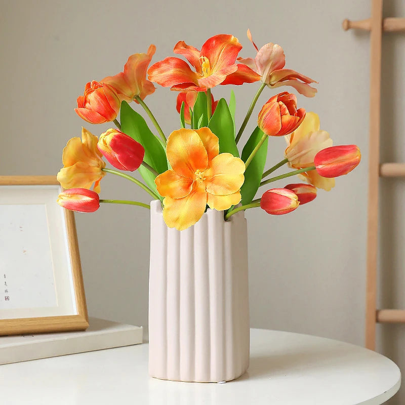 5 Heads Perfect Artificial Tulip Flowers Bouquet