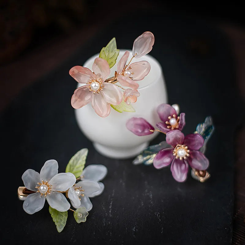 Vintage Crystal Flower Hairpins