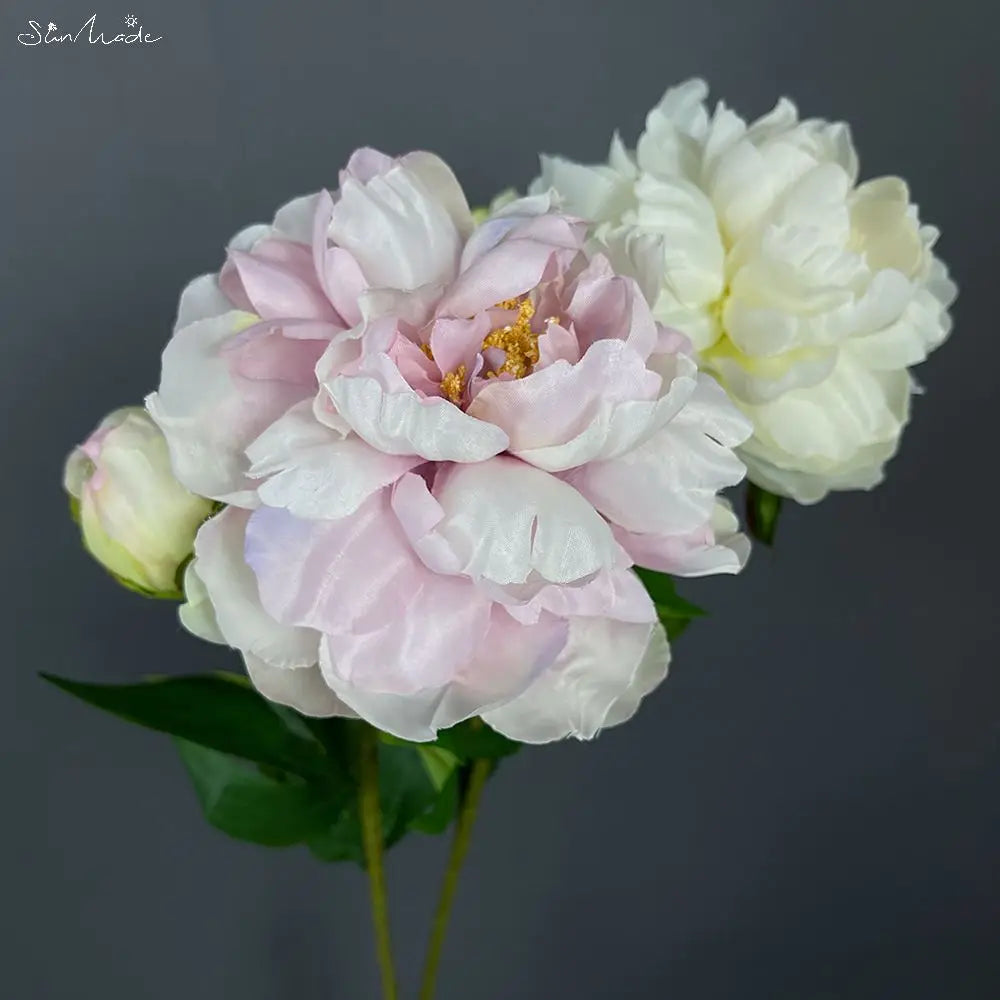 Delicate European Silk Peony Flowers