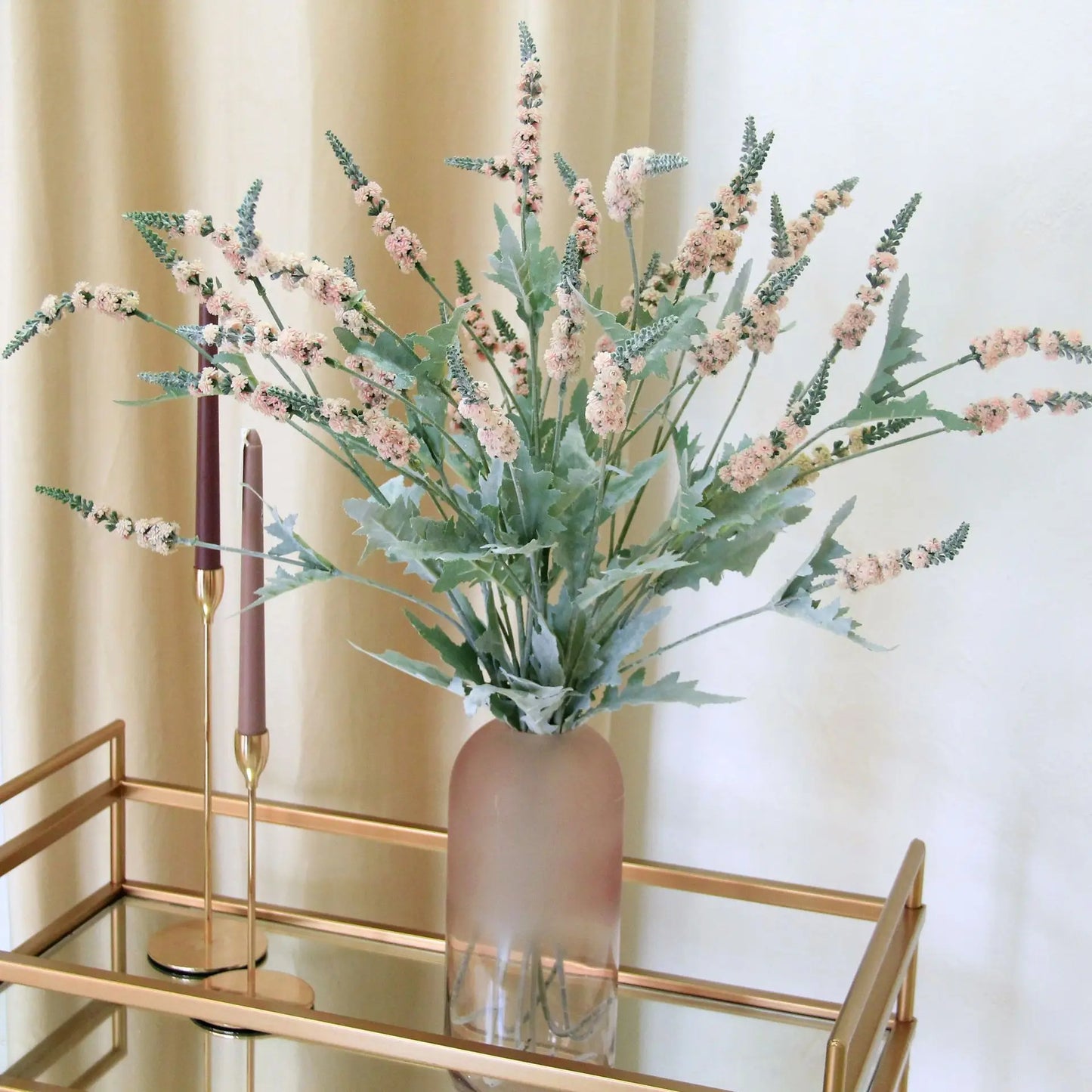 Delicate Artificial Flocked Sage Grass Flowers