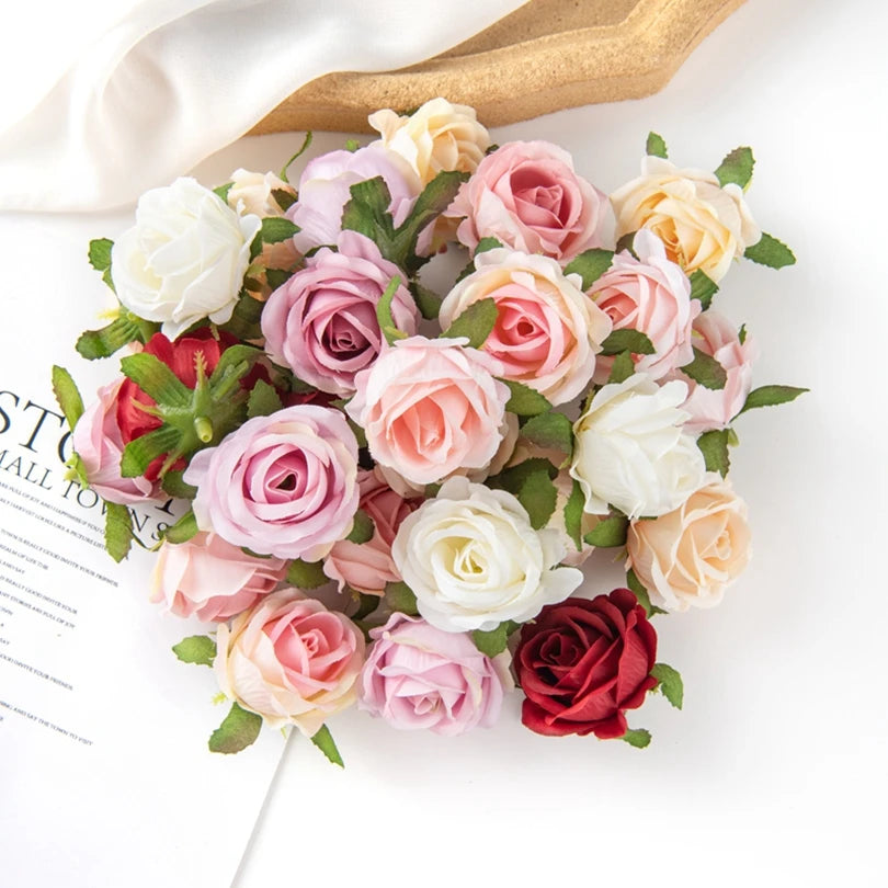 10Pcs Silk Artificial Rose Heads