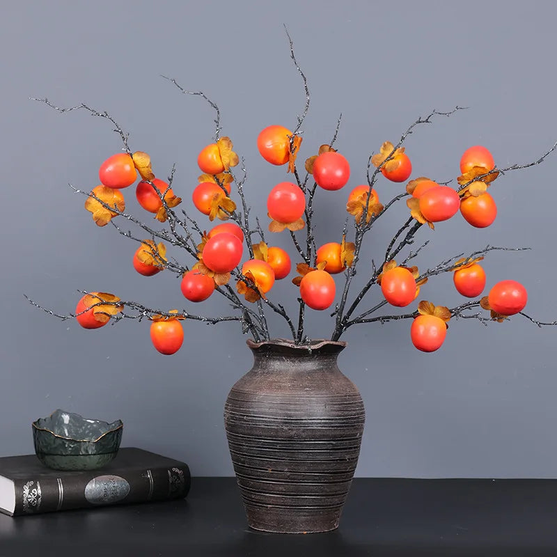 Artificial Persimmon Fruit Branch