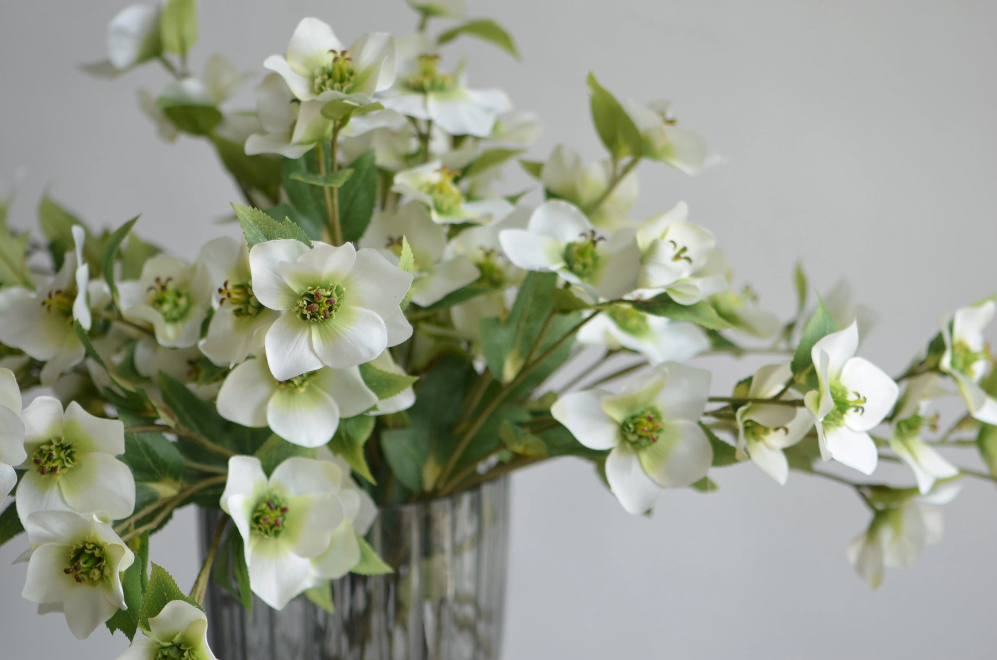 Artificial Helleborus Flowers Branch