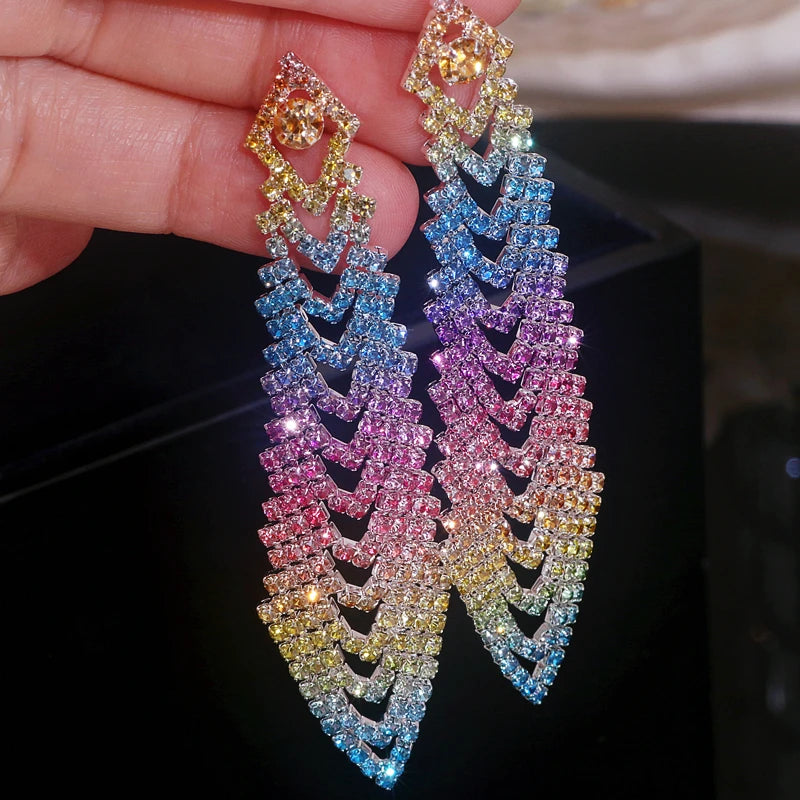 Luxury Rhinestone Tassel Earrings