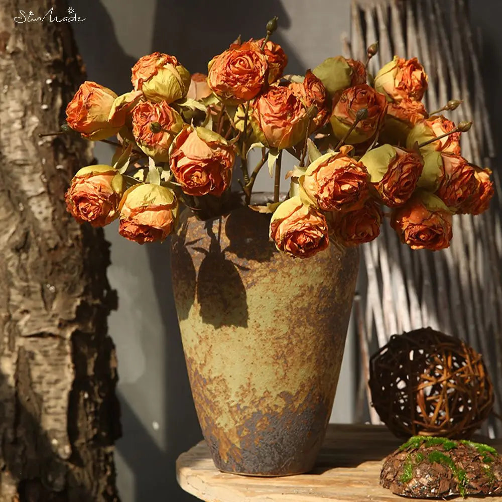 Luxurious Vintage Dried Silk Roses