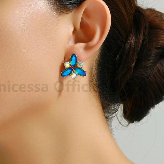 Elegant Shiny Glass Crystal Earrings