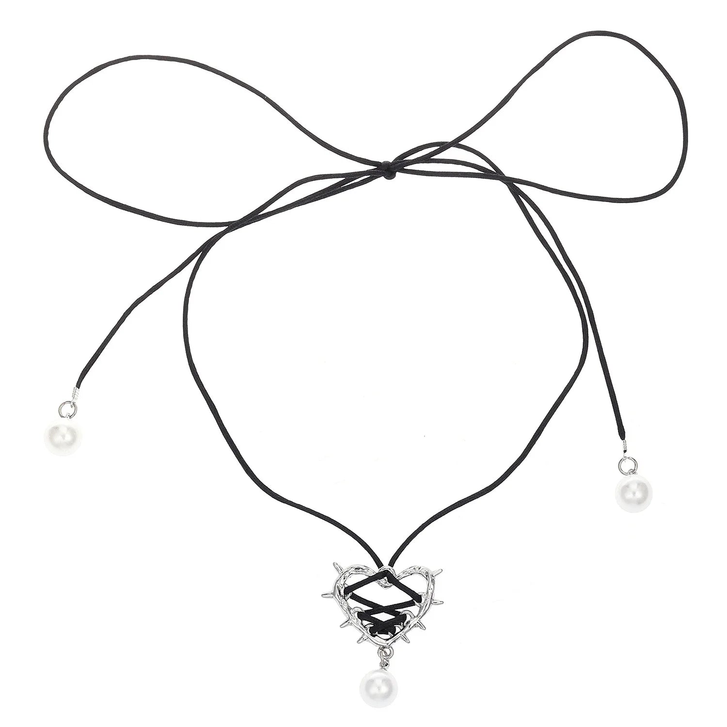 Elegant Bow Tie Metal Heart Necklace