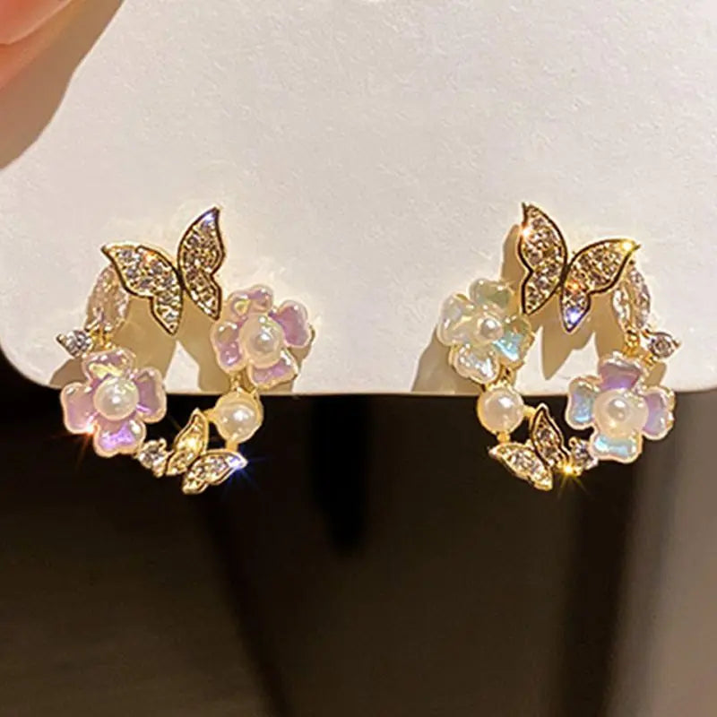 Beautiful Flower Wreath Earrings