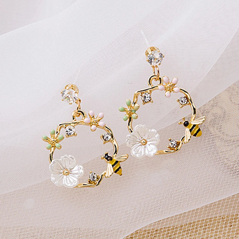 Exquisite Flower Crystal Earrings