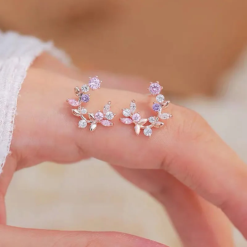 Exquisite Flower Crystal Earrings