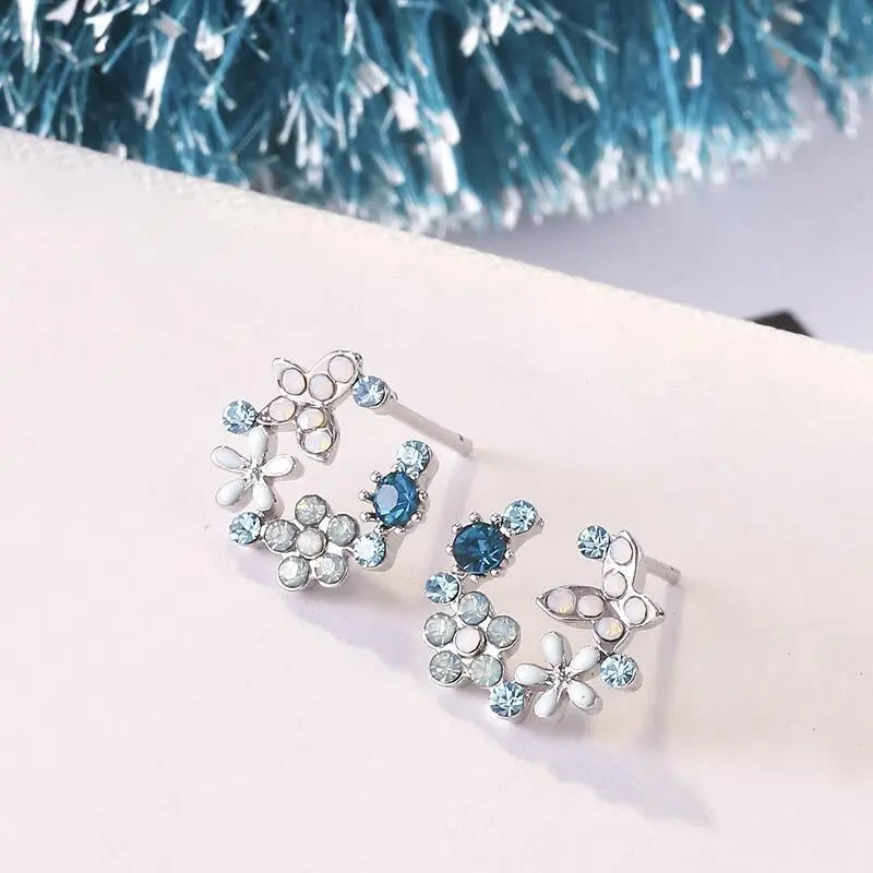 Exquisite Flower Crystal Earrings