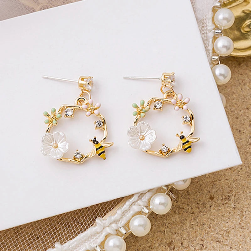 Beautiful Flower Wreath Earrings